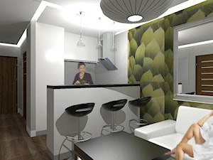 Salon z aneksem kuchennym- etap projektowy - zdjęcie od Dekomania Studio