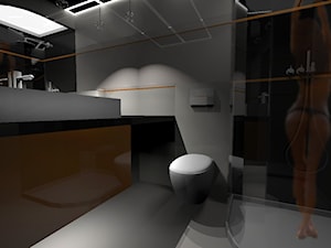 łazienka black&white&orange - zdjęcie od Dekomania Studio
