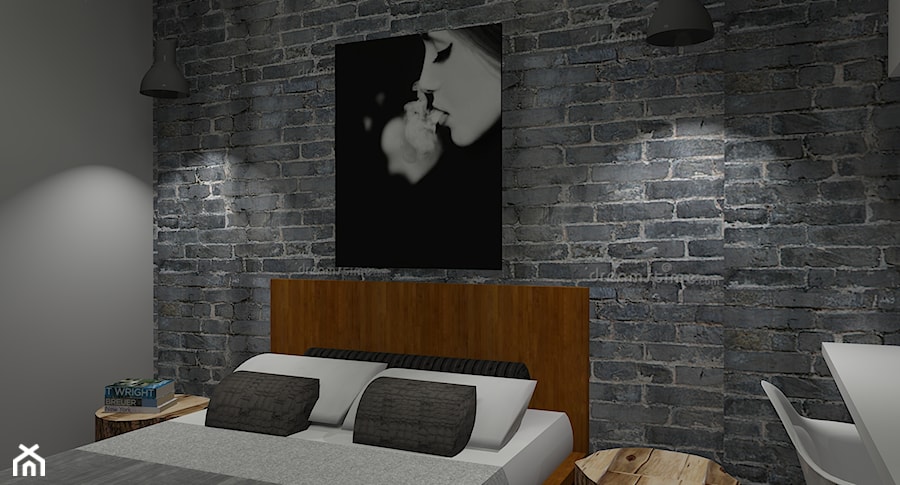 sypialnia w stylu industrialnym - zdjęcie od Dekomania Studio