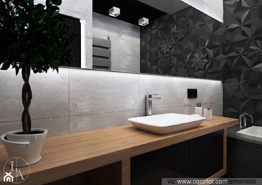 Frozen Garden bathroom - Średnia bez okna z punktowym oświetleniem łazienka, styl minimalistyczny - zdjęcie od Inter Adore