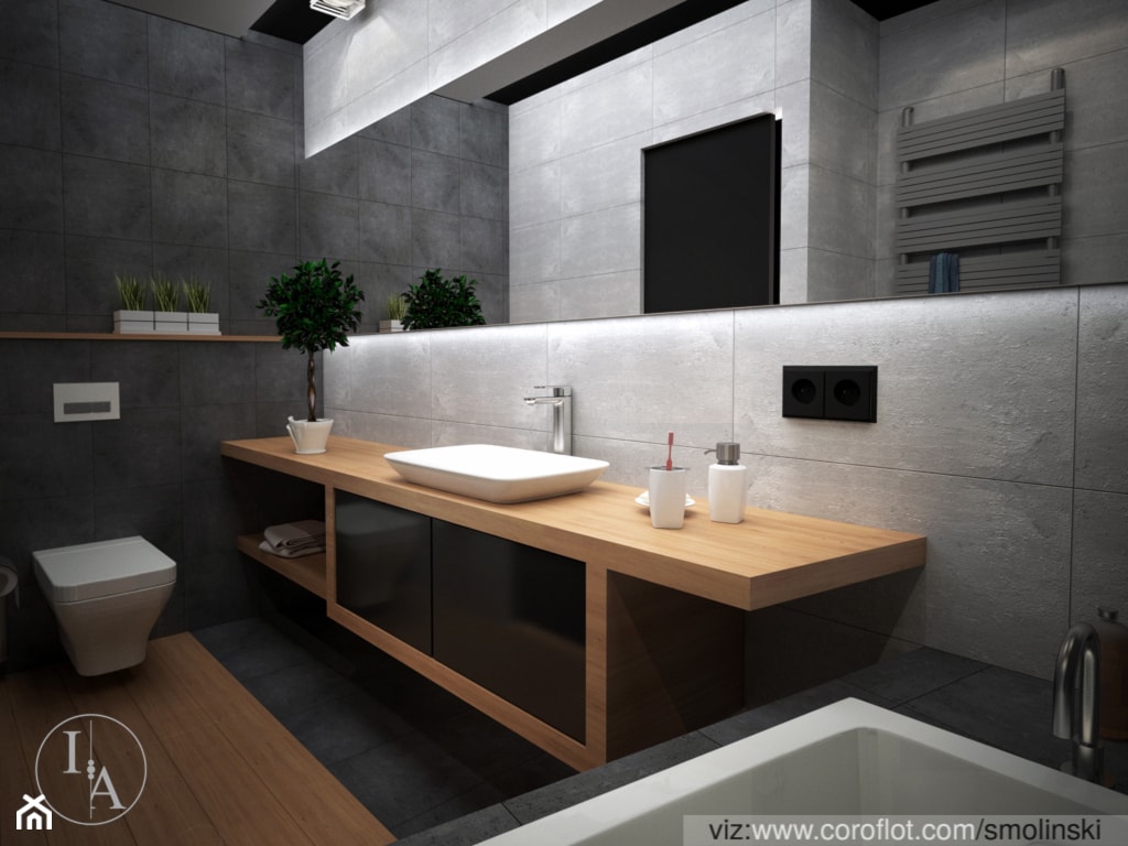 Frozen Garden bathroom - Średnia z punktowym oświetleniem łazienka, styl minimalistyczny - zdjęcie od Inter Adore - Homebook