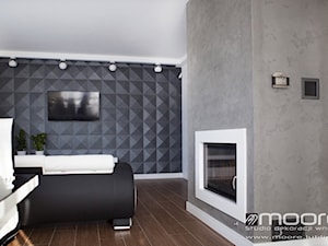 Imitacja betonu architektonicznego na kominku. - zdjęcie od Studio Dekoracji Wnętrz MOORE