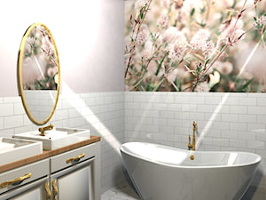 Romantyczna łazienka z fototapetą - zdjęcie od W.Angelika