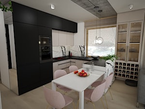 Salon z kuchnią i częścią jadalną - zdjęcie od MOUD Joanna Swatek