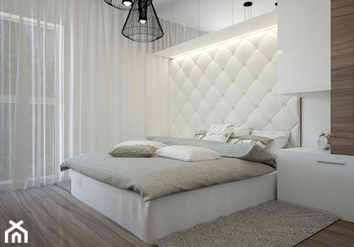 Sypialnia w stylu modern glamour - Średnia biała sypialnia, styl glamour - zdjęcie od MOUD Joanna Swatek