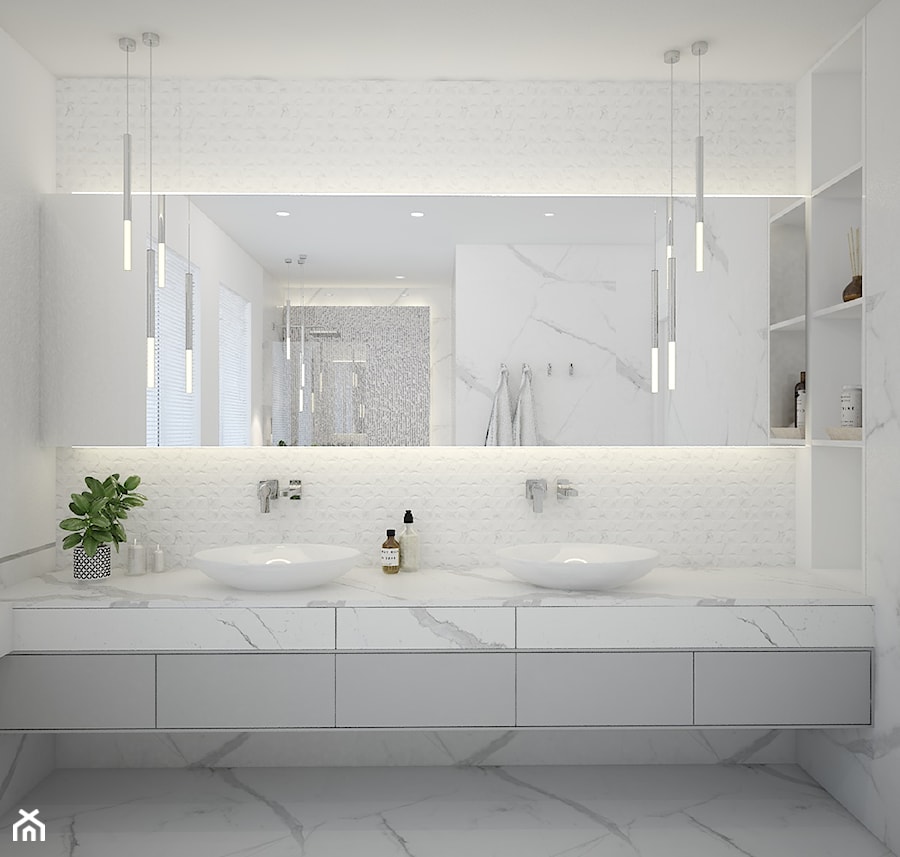 marmurowa łazienka w stylu nowoczesnym - zdjęcie od MOUD Joanna Swatek
