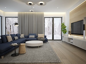 nowoczesny salon z dużą sofą - zdjęcie od MOUD Joanna Swatek