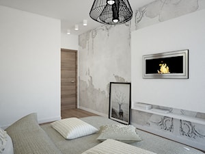 Sypialnia w stylu modern glamour - Średnia biała szara sypialnia, styl glamour - zdjęcie od MOUD Joanna Swatek