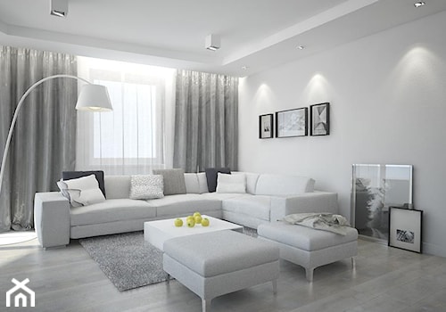 Mieszkanie w Białymstoku - Mały biały salon, styl nowoczesny - zdjęcie od MOUD Joanna Swatek