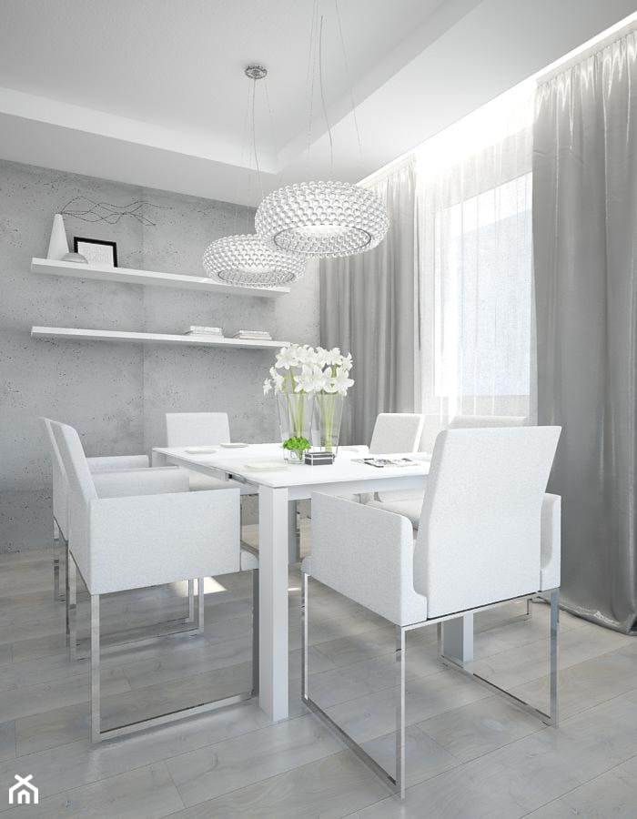 Mieszkanie w Białymstoku - Mała szara jadalnia jako osobne pomieszczenie, styl nowoczesny - zdjęcie od MOUD Joanna Swatek