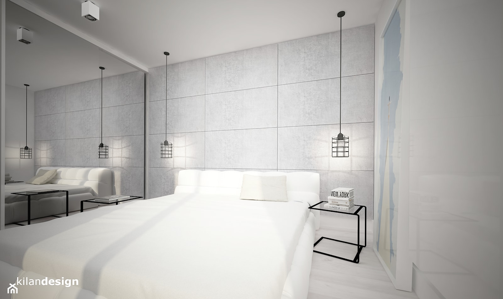 APARTAMENT W KRAKOWIE - Mała biała sypialnia, styl skandynawski - zdjęcie od kilandesign - Homebook
