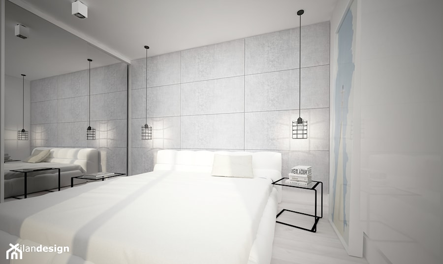 APARTAMENT W KRAKOWIE - Mała biała sypialnia, styl skandynawski - zdjęcie od kilandesign