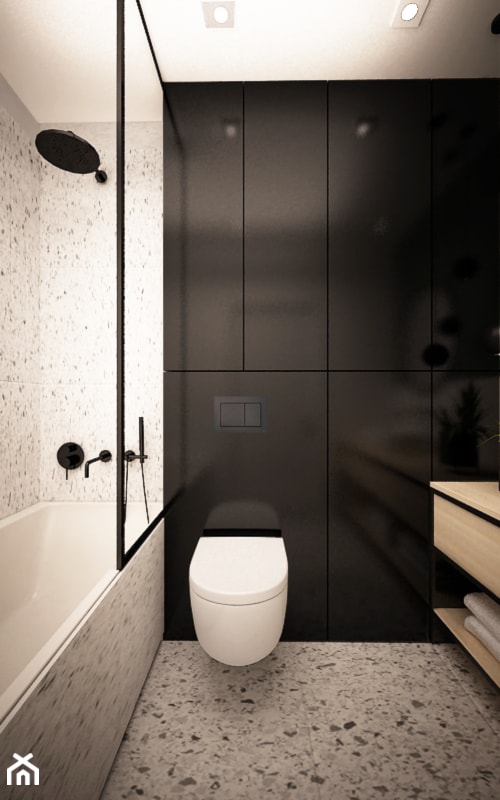 łazienka Gdynia - Mała bez okna z punktowym oświetleniem łazienka, styl nowoczesny - zdjęcie od NOON Pracownia Projektowa