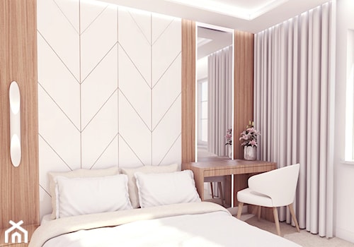 Mieszkanie w Dębicy - Średnia biała sypialnia, styl nowoczesny - zdjęcie od looma