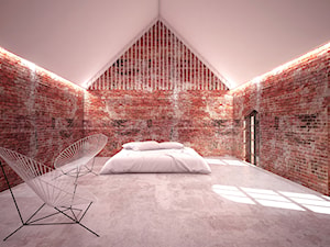 Wnetrze pensjonatu - Duża sypialnia na poddaszu, styl nowoczesny - zdjęcie od looma