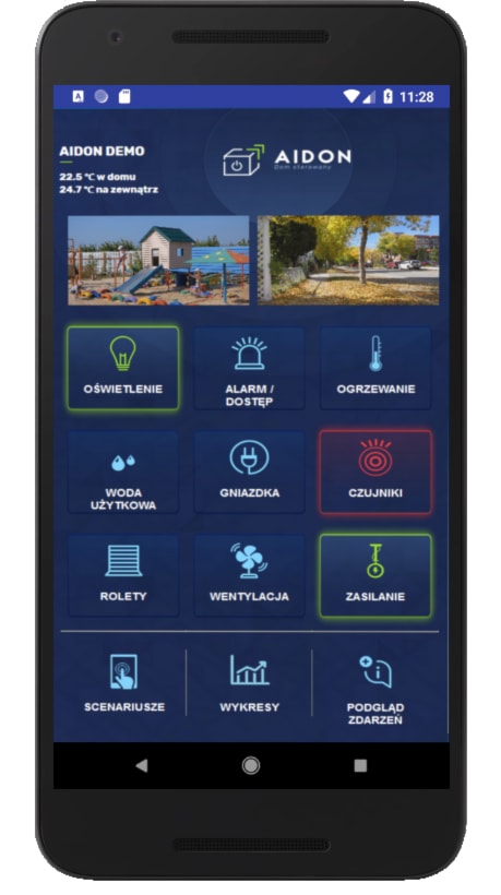 aplikacja do sterowania domem - zdjęcie od AIDON - System inteligentnych domów, alarm, monitoring - Homebook