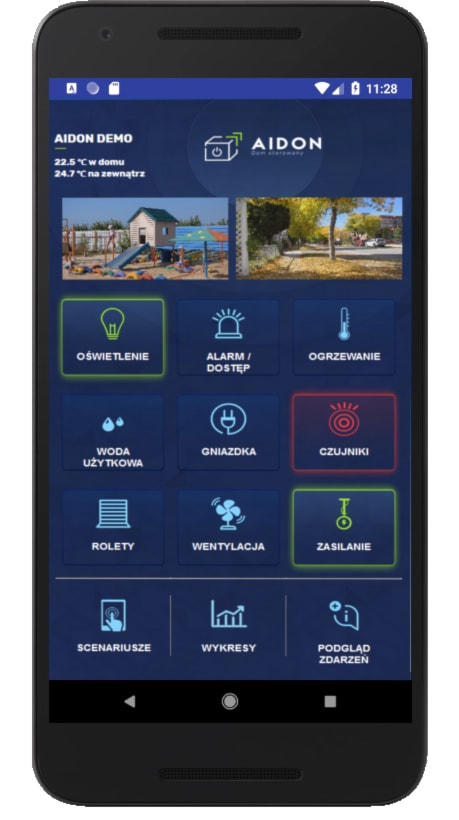 aplikacja do sterowania domem - zdjęcie od AIDON - System inteligentnych domów, alarm, monitoring