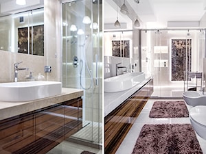 Mieszkanie Klasycznie - Średnia z lustrem łazienka z oknem, styl tradycyjny - zdjęcie od Niebudek Interior Design Agnieszka Niebudek