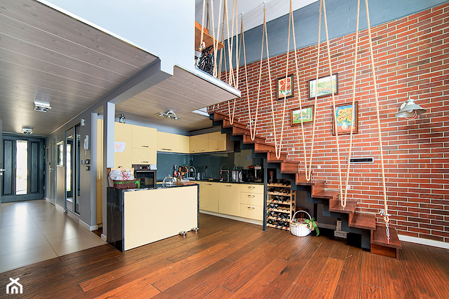 Loft Legnica zdjęcia z realizacji - Mały czarny szary salon z kuchnią, styl industrialny - zdjęcie od Niebudek Interior Design Agnieszka Niebudek