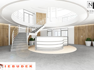 wnętrza biurowe Legnica - Duży biały hol / przedpokój, styl skandynawski - zdjęcie od Niebudek Interior Design Agnieszka Niebudek