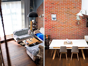 Loft Legnica zdjęcia z realizacji - Średnia brązowa jadalnia jako osobne pomieszczenie, styl industrialny - zdjęcie od Niebudek Interior Design Agnieszka Niebudek