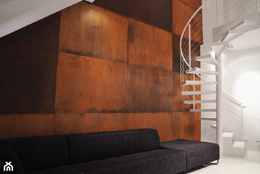 Corten White - Salon, styl minimalistyczny - zdjęcie od Bidermann Design