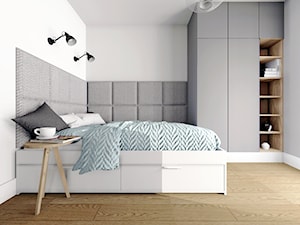Mieszkanie J.T. - Średnia biała szara sypialnia, styl skandynawski - zdjęcie od Miliform