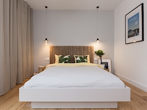 Browar Lubicz - Średnia biała szara sypialnia, styl skandynawski - zdjęcie od Miliform
