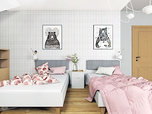 Pokój dziewczynek - Średni szary pokój dziecka dla dziecka dla nastolatka dla dziewczynki, styl tradycyjny - zdjęcie od Miliform