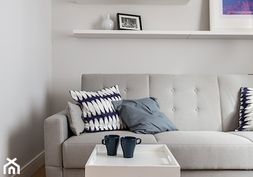 Browar Lubicz - Małe w osobnym pomieszczeniu z sofą szare biuro, styl skandynawski - zdjęcie od Miliform