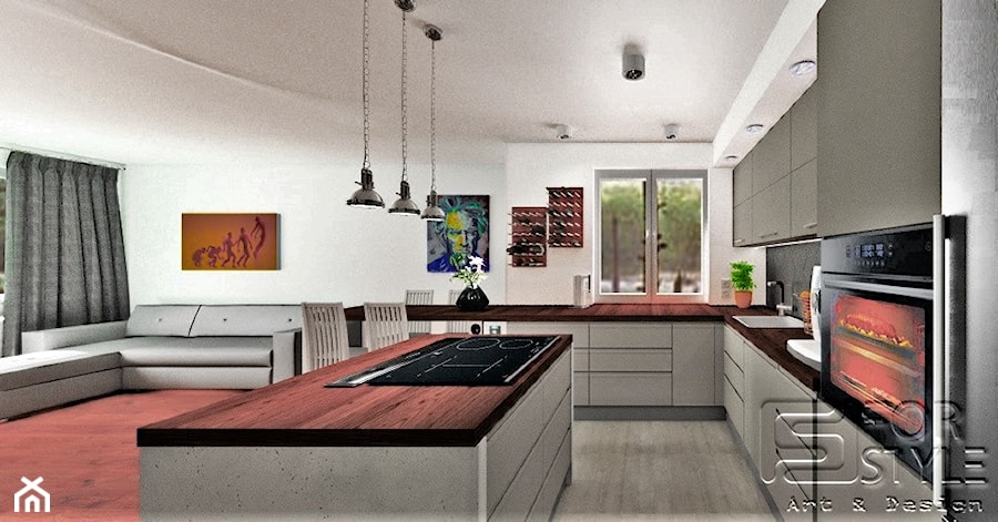 Kuchnia w szarościach -Bemowo - Kuchnia, styl nowoczesny - zdjęcie od 4-style Studio Projektowe
