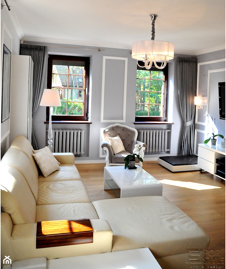 Dom w Izabelinie - Średni niebieski salon, styl prowansalski - zdjęcie od 4-style Studio Projektowe
