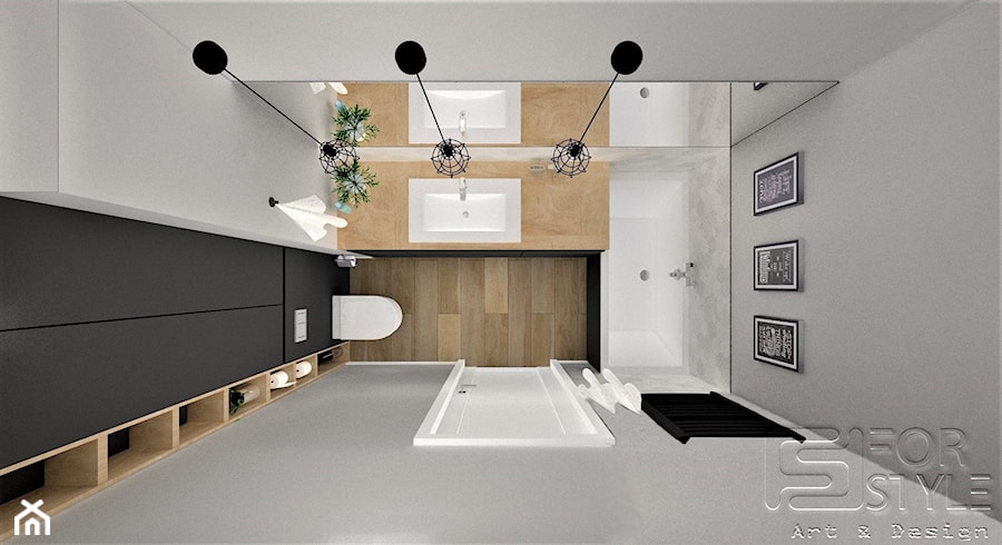 Sypialnia i dwie łazienki Wilanów - Łazienka, styl nowoczesny - zdjęcie od 4-style Studio Projektowe