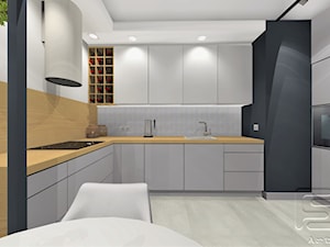 Salon z aneksem kuchennym- Wilanów - Kuchnia, styl nowoczesny - zdjęcie od 4-style Studio Projektowe