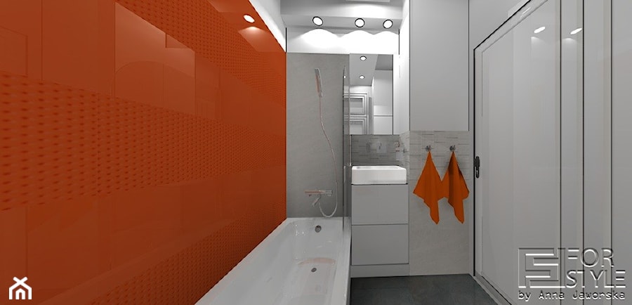 Mała łazienka w intensywnym kolorze - Łazienka, styl nowoczesny - zdjęcie od 4-style Studio Projektowe