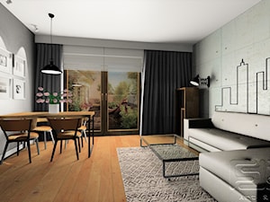 Mieszkanie Mokotów - Salon, styl industrialny - zdjęcie od 4-style Studio Projektowe