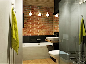 Mieszkanie na Bielanach - Mała bez okna łazienka, styl industrialny - zdjęcie od 4-style Studio Projektowe