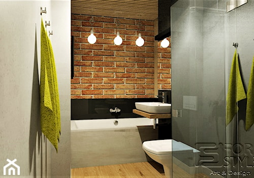 Mieszkanie na Bielanach - Mała bez okna łazienka, styl industrialny - zdjęcie od 4-style Studio Projektowe