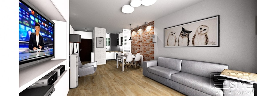 Mieszkanie Bemowo - Salon, styl skandynawski - zdjęcie od 4-style Studio Projektowe