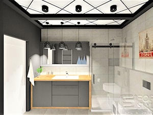 Mieszkanie Mokotów - Średnia bez okna łazienka, styl industrialny - zdjęcie od 4-style Studio Projektowe