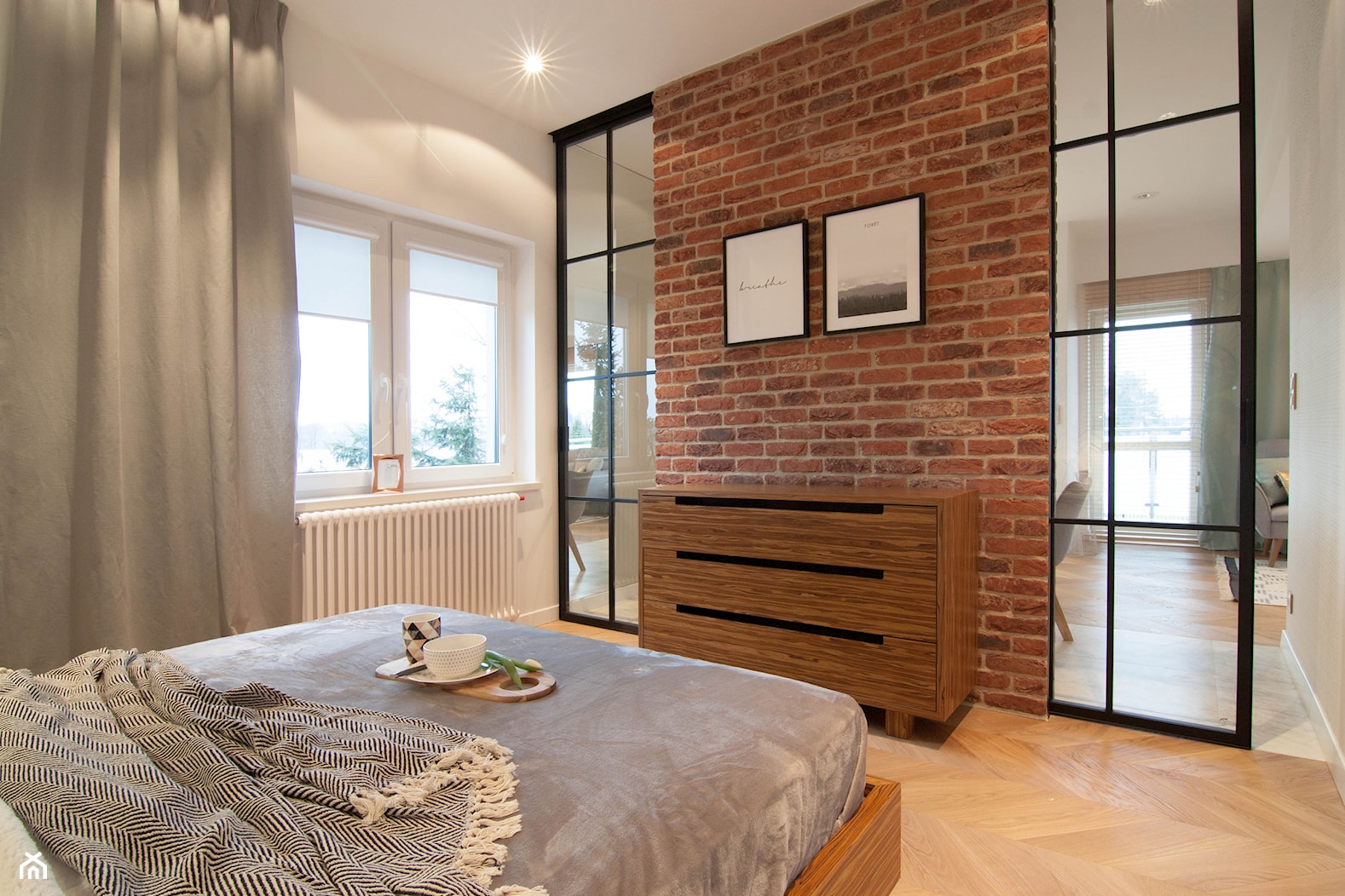 Mieszkanie 60m2 - Średnia biała sypialnia, styl vintage - zdjęcie od Projekt Kolektyw - Homebook