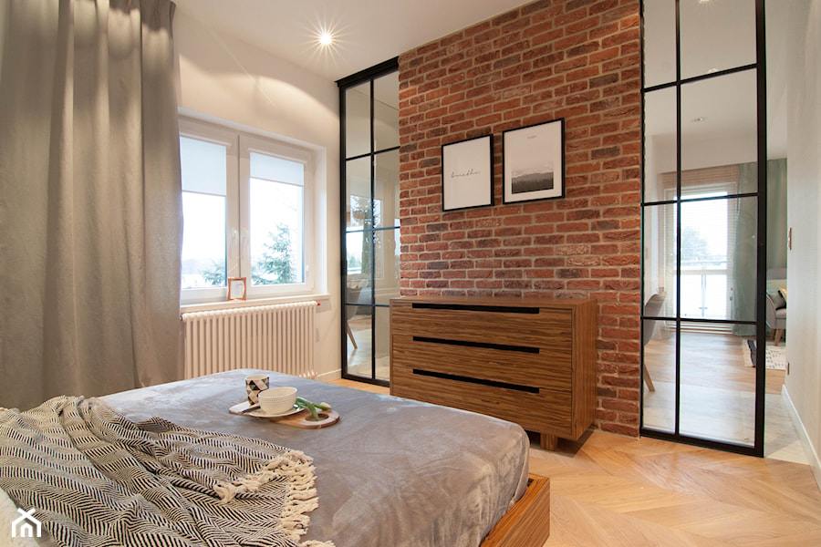 Mieszkanie 60m2 - Średnia biała sypialnia, styl vintage - zdjęcie od Projekt Kolektyw