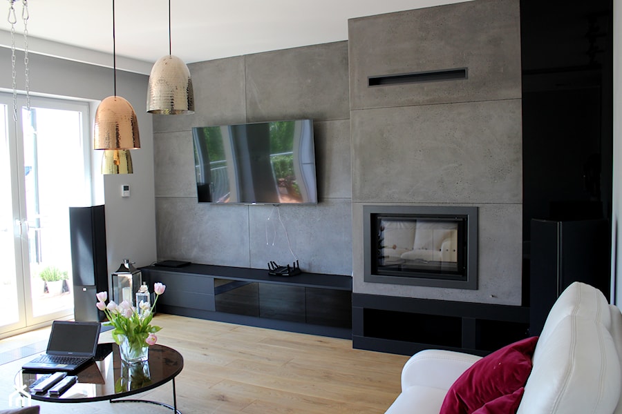 Apartament 170 m2 - Średni salon z tarasem / balkonem, styl nowoczesny - zdjęcie od INSOLITO INTERIOR