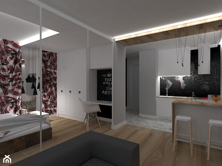 Mieszkanie 48m^2 Warszawa - Salon, styl minimalistyczny - zdjęcie od INSOLITO INTERIOR