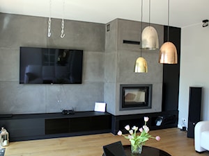 Apartament 170 m2 - Mały biały szary salon, styl nowoczesny - zdjęcie od INSOLITO INTERIOR