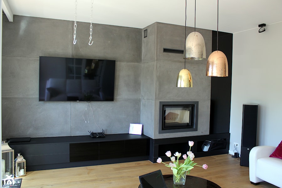 Apartament 170 m2 - Mały biały szary salon, styl nowoczesny - zdjęcie od INSOLITO INTERIOR