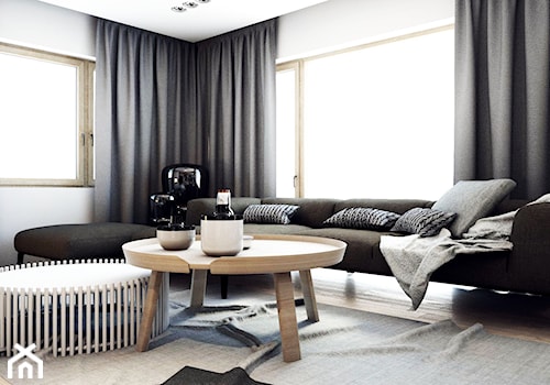 DOM JEDNORODZINNY D11_2015 / TARNOWSKIE GÓRY - Średni biały salon, styl minimalistyczny - zdjęcie od A2 STUDIO pracownia architektury