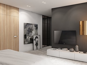 Dom jednorodzinny w Tarnowskich Górach 2017 - Średnia biała szara sypialnia, styl nowoczesny - zdjęcie od A2 STUDIO pracownia architektury