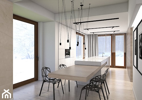 DOM JEDNORODZINNY / GLIWICE - Mała otwarta biała kuchnia dwurzędowa, styl nowoczesny - zdjęcie od A2 STUDIO pracownia architektury