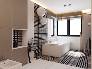 PROJEKT D19_15 / WARSZAWA _ ŁAZIENKA - Duża jako pokój kąpielowy łazienka, styl minimalistyczny - zdjęcie od A2 STUDIO pracownia architektury
